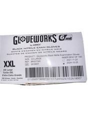 AMMEX Gloveworks GWBEN49100 Black Nitrile Gloves 6 Mil (Size-2XL)