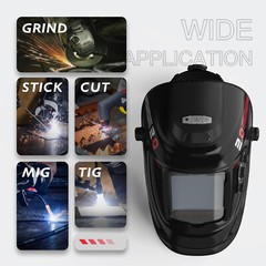 YESWELDER Auto Darkening Welding Helmet Fan Light 1/1/1/1 Color Solar Powered