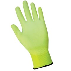 PUG Work Gloves Hi-Vis Lime Ultra-Thin PU Palm Coated Multi-Purpose 12 Pairs