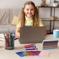 Colorful Inspirational Notepads and Pens Set, 96 Pcs