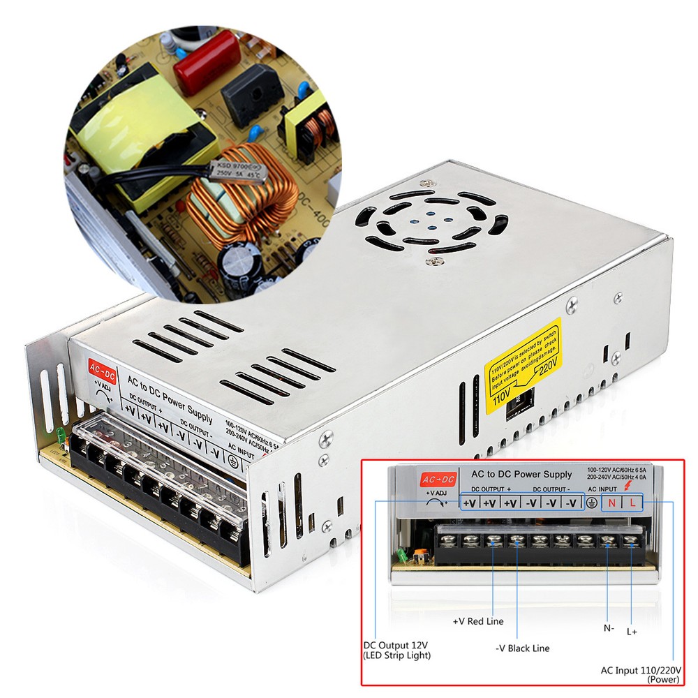 DC 12V 30A 360W Regulated Switching Power Supply For LED Strip Light
