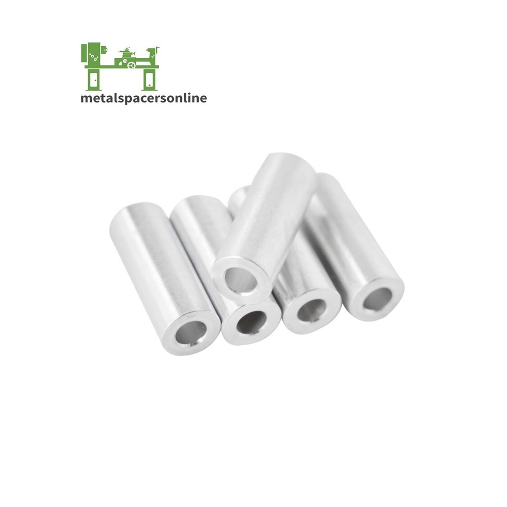 New Aluminum Spacer Bushing 3/8″ OD x 3/16″ ID–Fits M4/M5 or #8/#10 Screws