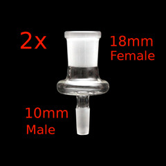(2x) 18mm Female to 10mm Male Glass Adapter
