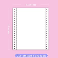 Firstzi 4 Part 9.5X11 Continuous Computer Paper For Tractor Dot Matrix Printers