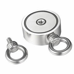 1000LB Double Sided Neodymium Fishing Magnet Round Strong Pulling Force Treasure