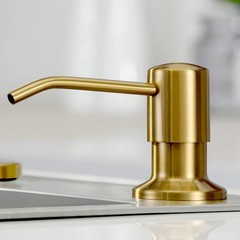 Soap Dispenser for Kitchen Sink Brushed Gold, Built in Stainless Steel Kitchen
