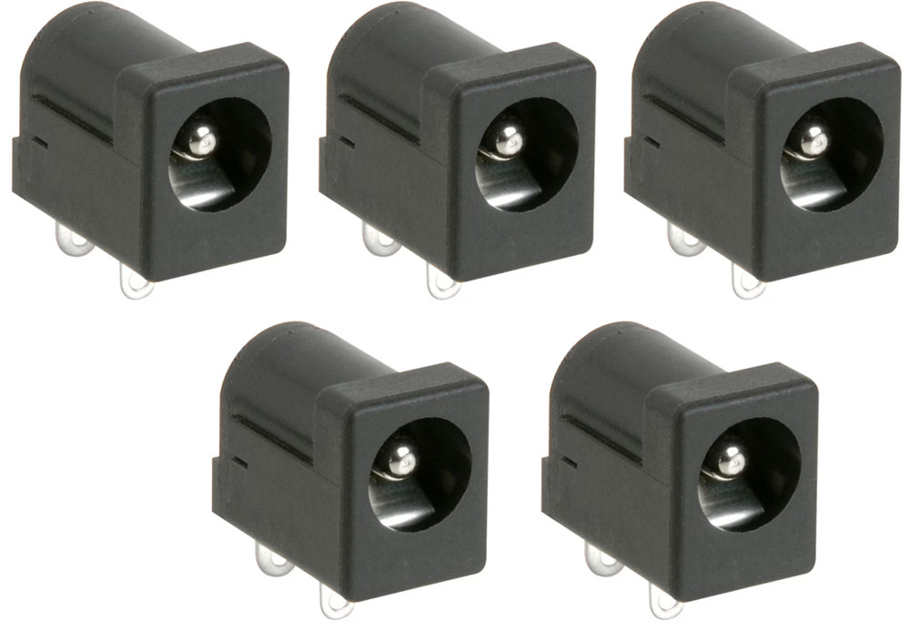 5-Pack 2.5mm PC Mount DC Barrel Power Jack