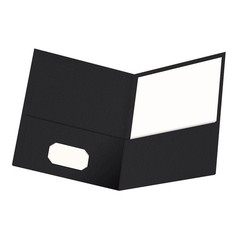 Oxford Twin-Pocket Folders, Textured Paper, Letter Size, Black, Holds 100 She…