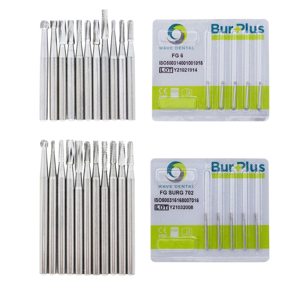 Prima Wave Dental Carbide Burs High Speed FG 19mm / Surgical FGOS FG SL 557 25mm