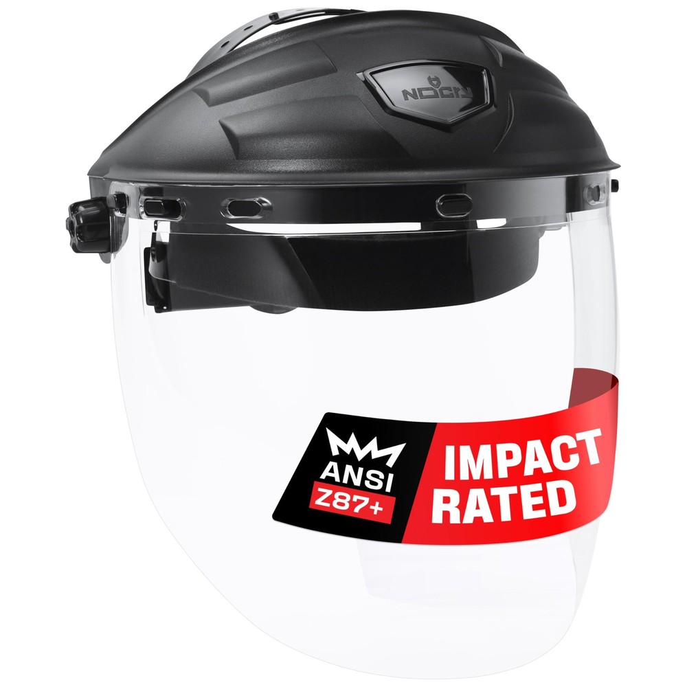 NoCry Premium Safety Face Shield for Grinding and 1 Count (Pack of 1), Black