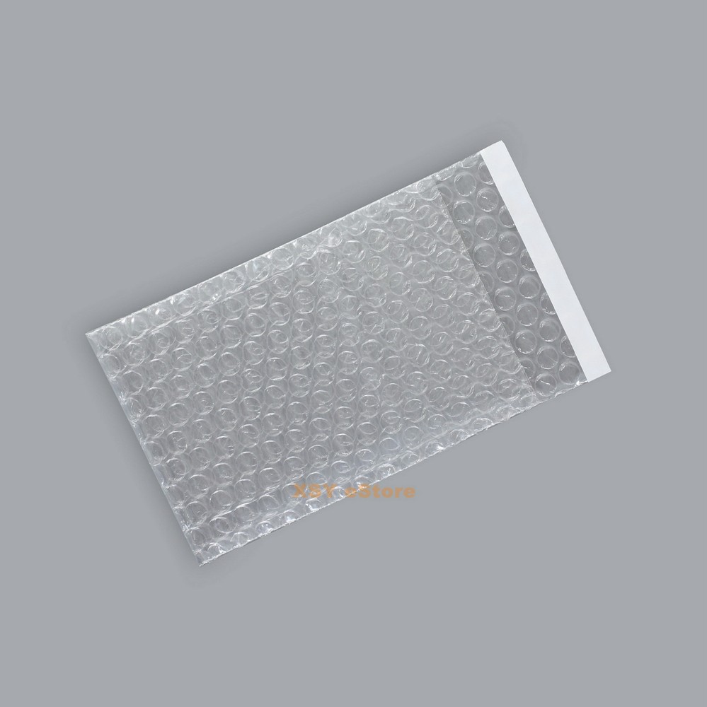 100 Small Bubble Bags 2.5 x 3+1 Inch (6.5 x 8+2cm) Self Seal Clear Packing Pouch
