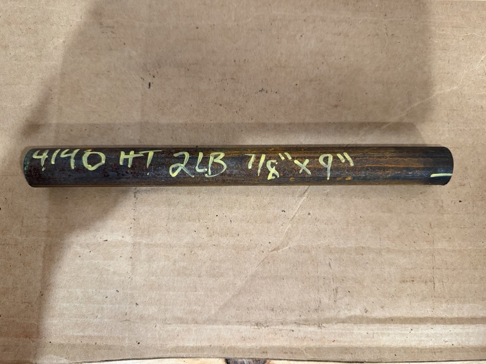 One Piece 4140 Hot Rolled Steel Bar Round Stock Heat Treated 7/8” OD x ~9”