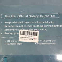 Clever Fox Official Notary Journal of Notarial Acts HC Recordkeeping Book Teal