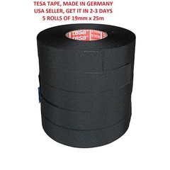 5 x TESA 51036 Adhesive Cloth Fabric Exterior Harness Tape High Temp 19mm x 25m