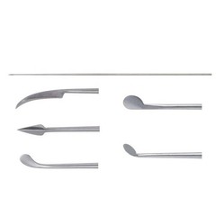 Set of 5pcs ENT Micro Laryngeal Forceps Laryngeal Knife Round 30Degrees Curved