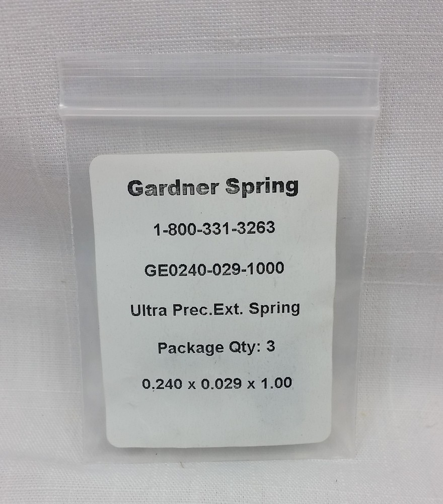 Gardner Spring 0.24″ OD, 1.74″ Max Length GE0240-029-1000 5.5 Lb/In Lot of 3