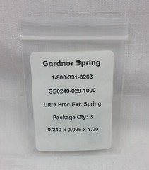 Gardner Spring 0.24″ OD, 1.74″ Max Length GE0240-029-1000 5.5 Lb/In Lot of 3