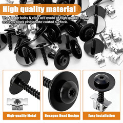 50PCS M4.2-1.41 (#8) Fender Liner Splash Shield Bolt Screw and Clips GM Fender L