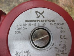 2004 CHARMILLES 2030 GRUNDFOS TYPE UP 20-45 N 150 P/N 52042090 PUMP