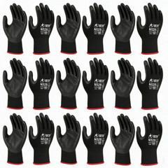 12 Pairs Safety Work Gloves MicroFoam Nitrile Coated Foam Gloves M-Size Hot