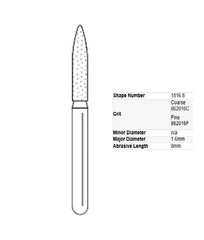 Premier Dental SOLO Diamond Burs Flame Shape 25Pcs 862016 862L018 863012