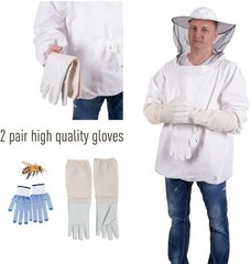 Beekeeping Jacket Hat Gloves Set for Men Women, Beekeeping Size L
