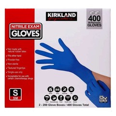 Kirkland Signature Nitrile Exam Powder Free Exam Blue Gloves 400 Ct -Choose Size