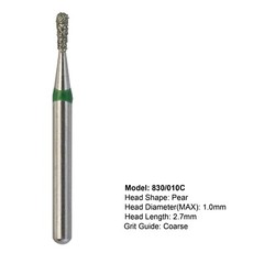 Dental Diamond Burs Pear Shape 830/010C Coarse Grit FG High Speed Burr 10pcs