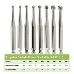 WAVE Dental Round Burs Latch RA 1 2 3 4 5 6 7 8 Carbide Slow Speed Midwest LA