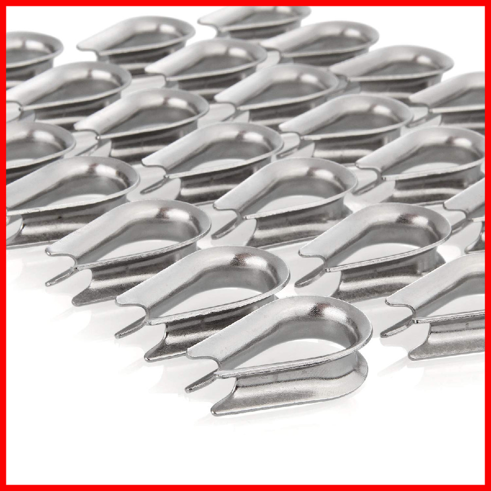 Cbtone 50 Pack M6 Stainless Steel Thimble For 1/4 Inch Diameter Wire Rope Cable