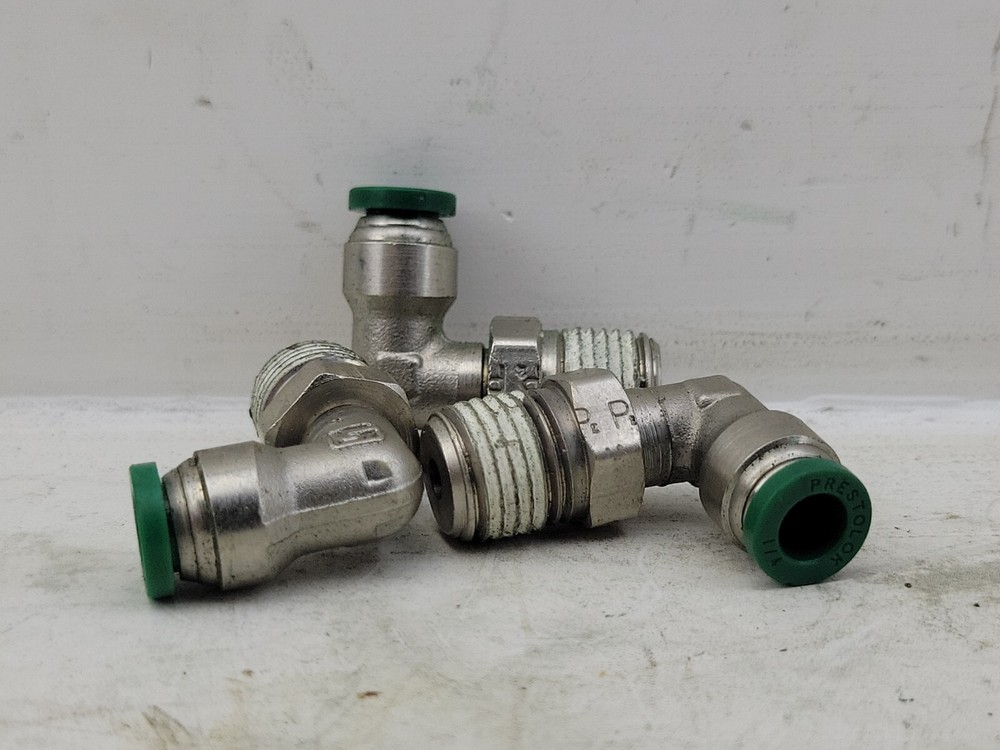 3pcs Parker 90° Swivel Elbows, 1/4″ Tube x 1/4″ NPTF Pipe, PrestoLok Fitting 6A5