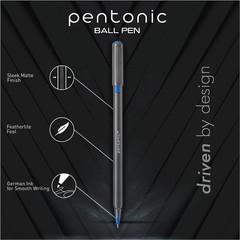Pentonic Premium Ball Point Pen 1.0 mm Medium Point, 10-Count, Assorted Color…