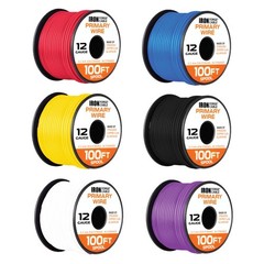 600 ft 12 Gauge Wire – 6 Roll 12 Gauge Automotive Wire Bulk Assortment Pack -…