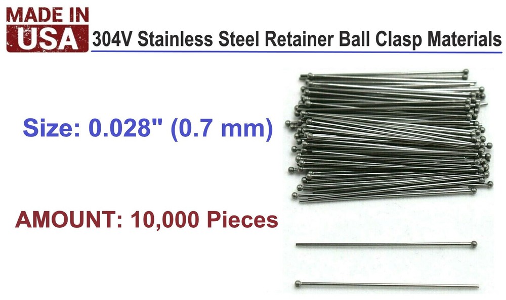 10,000pc Wholesale Orthodontic Ball Clasps .028 21GA USA 304V Steel Lab Wire
