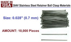 10,000pc Wholesale Orthodontic Ball Clasps .028 21GA USA 304V Steel Lab Wire