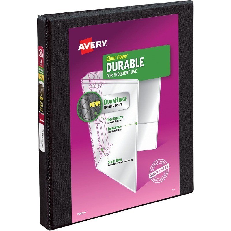 Durable View 3 Ring Binder 1/2 Inch Slant Rings 1 Black Binder New