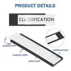 20 Packs Magnetic Label Holder C Channel White Cards 4X1.57Inch N4O16162