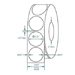 20,000 Tabs Per Roll White 1.5″ Wafer Seals (No Perf) USPS Approved For Tabbing