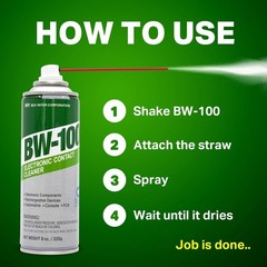 BW-100 Non-Flammable Electronic Contact Cleaner Aerosol Spray- Safely Cleans Joy