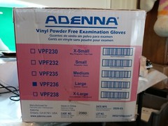 Adenna VPF236 3.5 Mil Vinyl Powder Free Exam Gloves, Large Size -Case Of 1,000