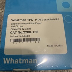 Whatman 1PS Phase Separators Filter Paper 125 mm Diameter 2200-125 100 Circles