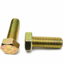 BULK BOX! 1″-8×1 1/2″ Hex Cap Screws Grade 8 Coarse CR+6 Bake Zinc-Yellow 55pcs