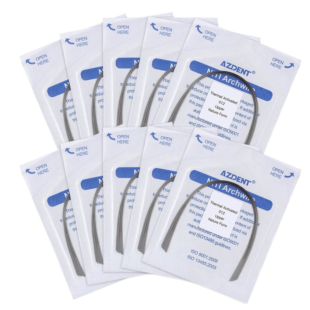 AZDENT Dental Orthodontic Niti Thermal Activated Round Arch Wire Natural Form
