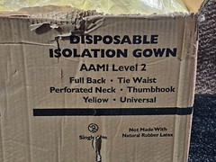 (QTY 100) ASP GLOBAL GNA450L2 DISPOSABLE ISOLATION GOWN FULL BACK AAMI LEVEL2