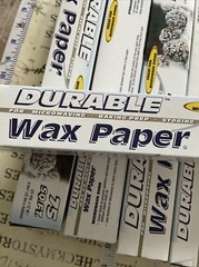 6 PACK Durable Value Waxed Paper / 75-sq. ft. roll / (12”x25yds) Each, Made USA