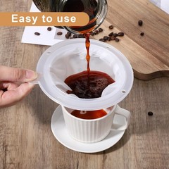4Pcs Coffee Strainer Fine Mesh Milk Filter Nylon Medium, White