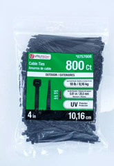 Utilitech 800 Ct. Zip Tie 4″ Outdoor Cable Ties – 18 lb strength, UV Protection