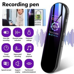 Digital Voice Recorder Dictaphone MP3 Player 1536Kbps Noise Cancelling 24H Work