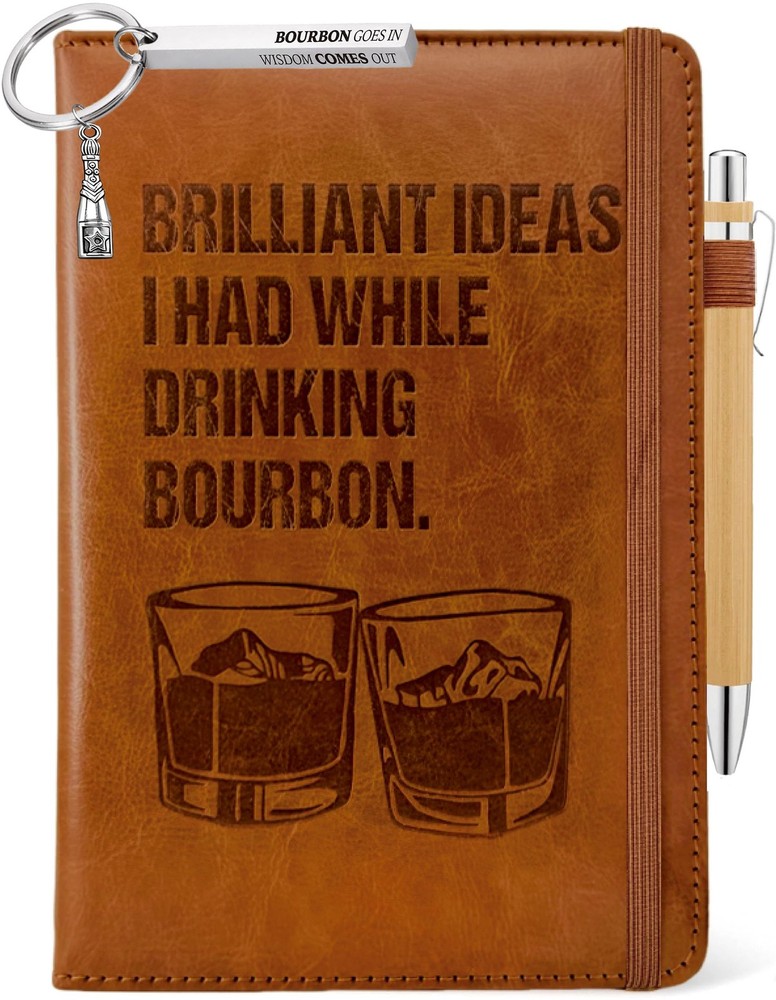 Bourbon Gifts Men Women, Bourbon Leather Journal 200 Pages Engraved Notebook …