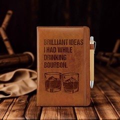 Bourbon Gifts Men Women, Bourbon Leather Journal 200 Pages Engraved Notebook …